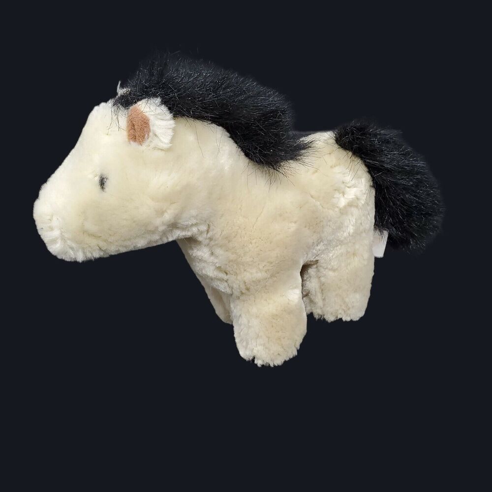 Vintage Dakin Horse 7" Plush Stuffed Animal Tan Black Softie Toy Equestrian Pony